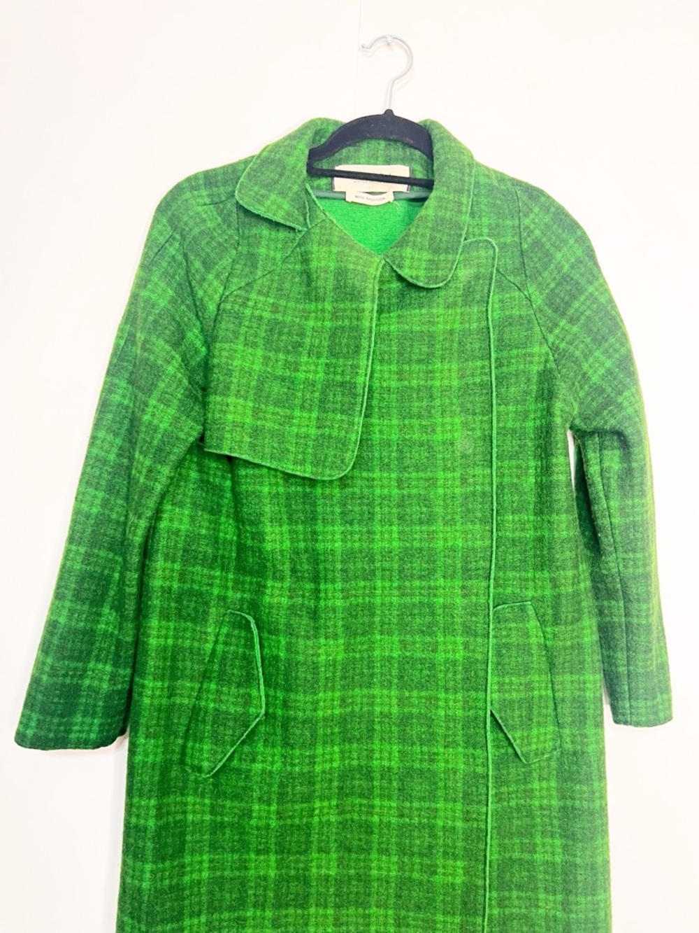 Marni Green Plaid Virgin Wool Coat - Picture 3 of 9